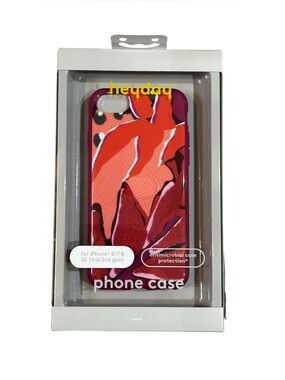 Heyday phone case Botanical Red design and fits Apple iPhone 8, 7, and SE models
